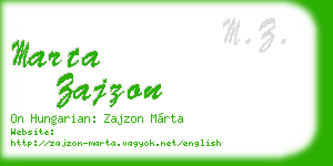 marta zajzon business card