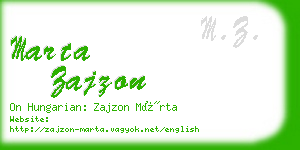 marta zajzon business card